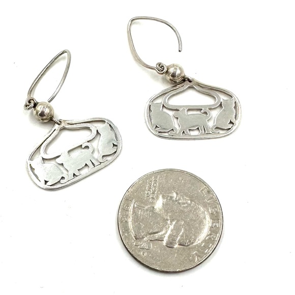 Silpada Sterling Silver Cat & Dog Earrings Retired W2050 - Picture 4 of 8